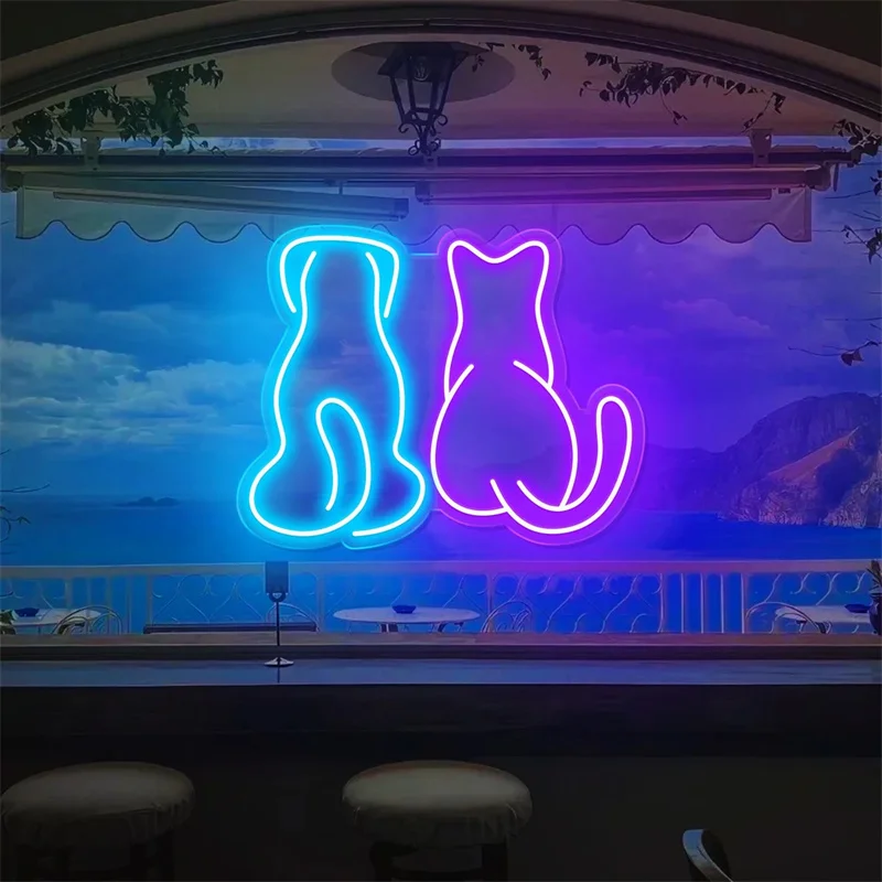 

Dog and Cat Neon Sign / Animal Led Sign / Baby Room Bedroom Office/ Cute Animal Light for Children Kids / Animal Neon Sign