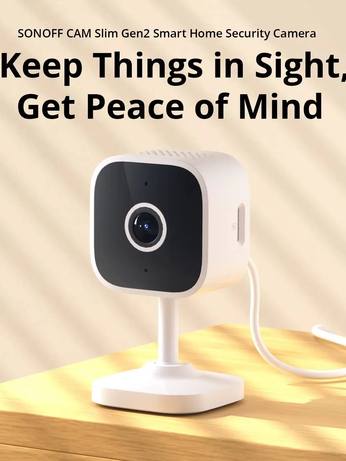 SONOFF CAM-S2 1080P HD WLAN-Kamera für Haus-Sicherheit, Bewegungserkennung mit Alarm, Echtzeit-Interaktion, Zwei-Wege-Audio, kompatibel mit Alexa und Google Home