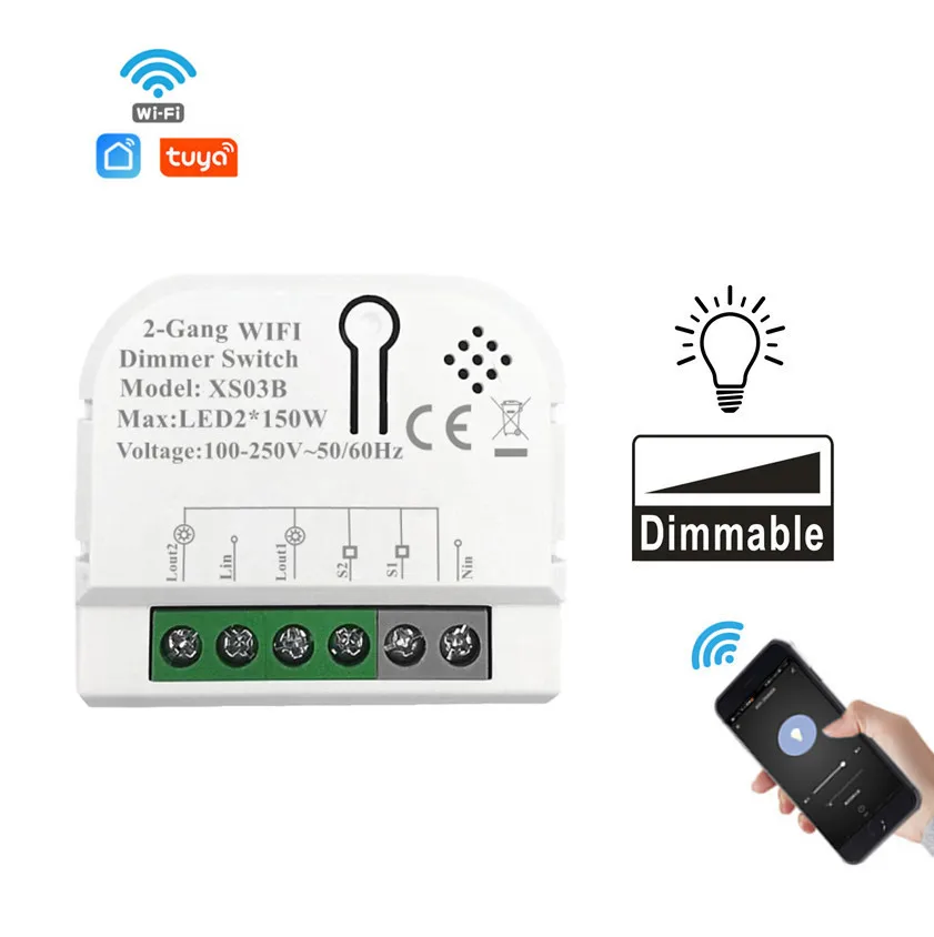 

Wifi Smart Light Switch Diy Breaker Dimmer Module Smart Life/Tuya APP Remote Control,Working with Alexa Echo Google Home