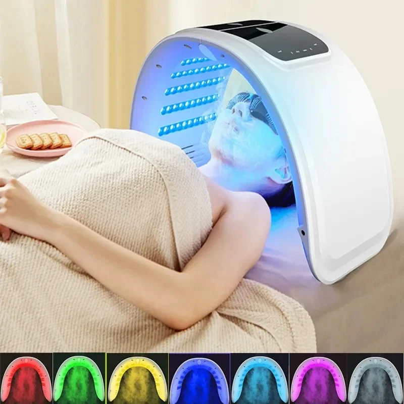Masque Facial LED 7 couleurs, équipement PDT, SPA, dispositif de pulvérisation faciale, lumière de rajeunissement de la peau, Machines de beauté du corps pour le soins de la peau
