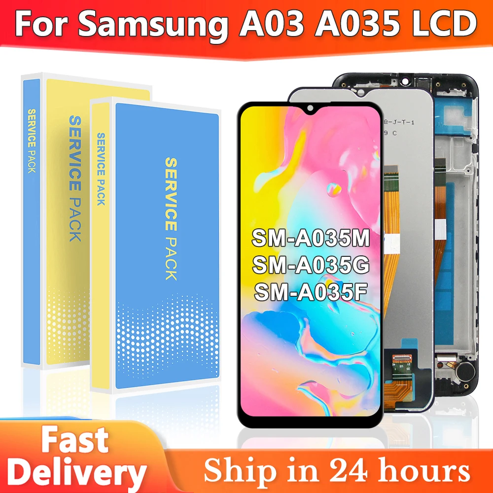

ЖК-дисплей для Samsung A03 A035, ЖК-дисплей, дигитайзер сенсорного экрана, запасные части SM-A035F/DS A035M A035F, дисплей с рамкой