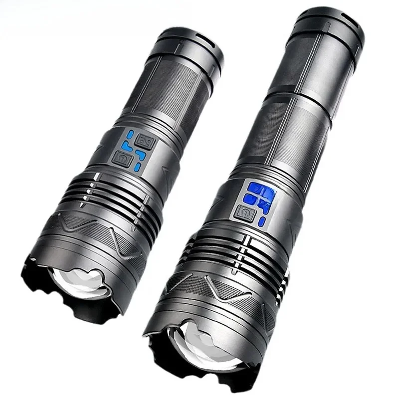 Lampe de poche tactique Super brillante, 20000lm, 100W GT60, longue portée, torche LED puissante, Rechargeable par USB, utilisant 4 181350 Une batterie