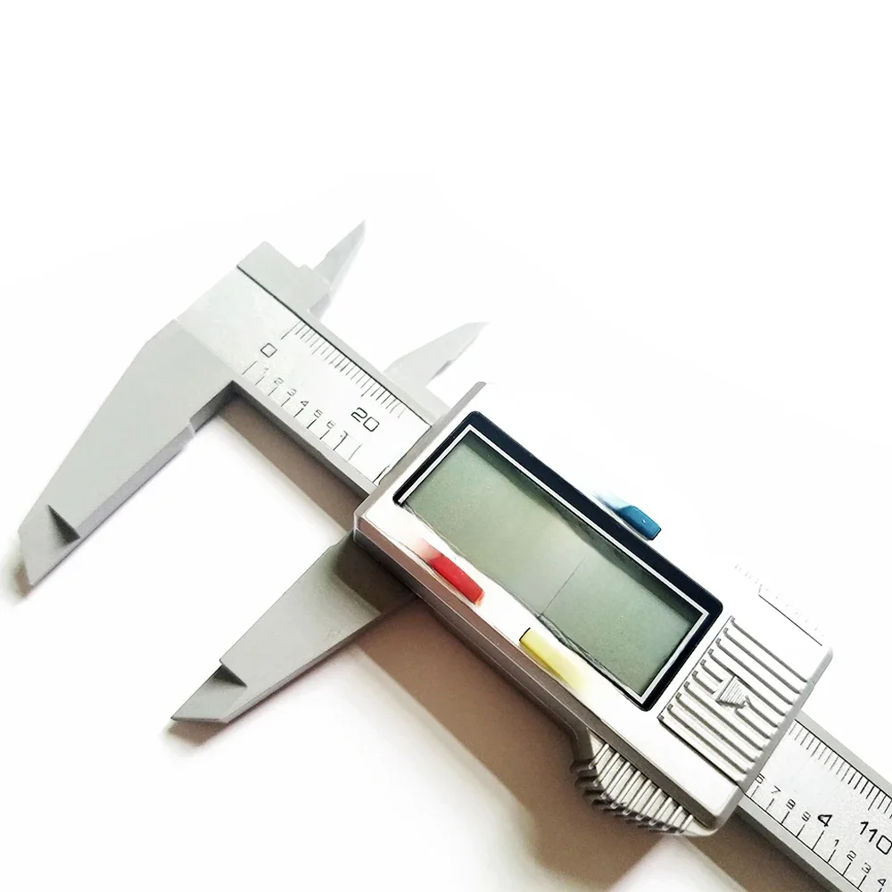 Suwmiarki cyfrowe z noniuszem pomiar 150mm 6 cali LCD elektroniczny miernik z włókna węglowego przyrządy do pomiaru wysokości mikrometr — zdjęcie 2