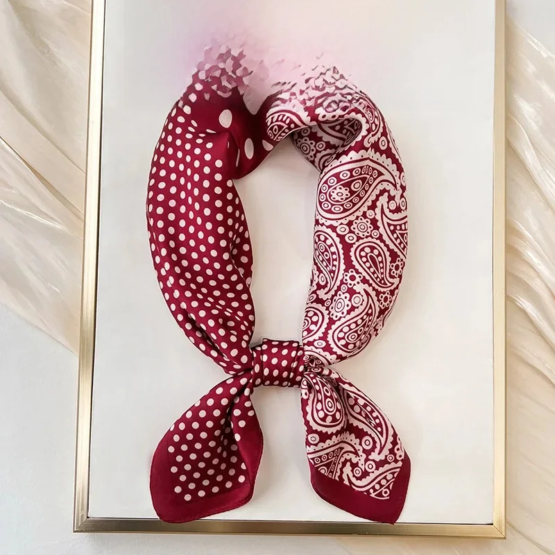 Neue Seidenschal Halstuch Damen Seide Quadratischer Schal Geldbörse Luxusschal für Frauen Designer Seidenkopftuch SJ01