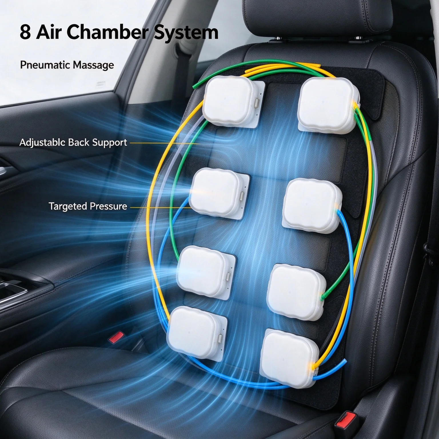 Automotive Parts 12-Point Car Seat Pneumatic Massage System Universal Upgrade Kit with Air Cells for Commuters Driving Comfort