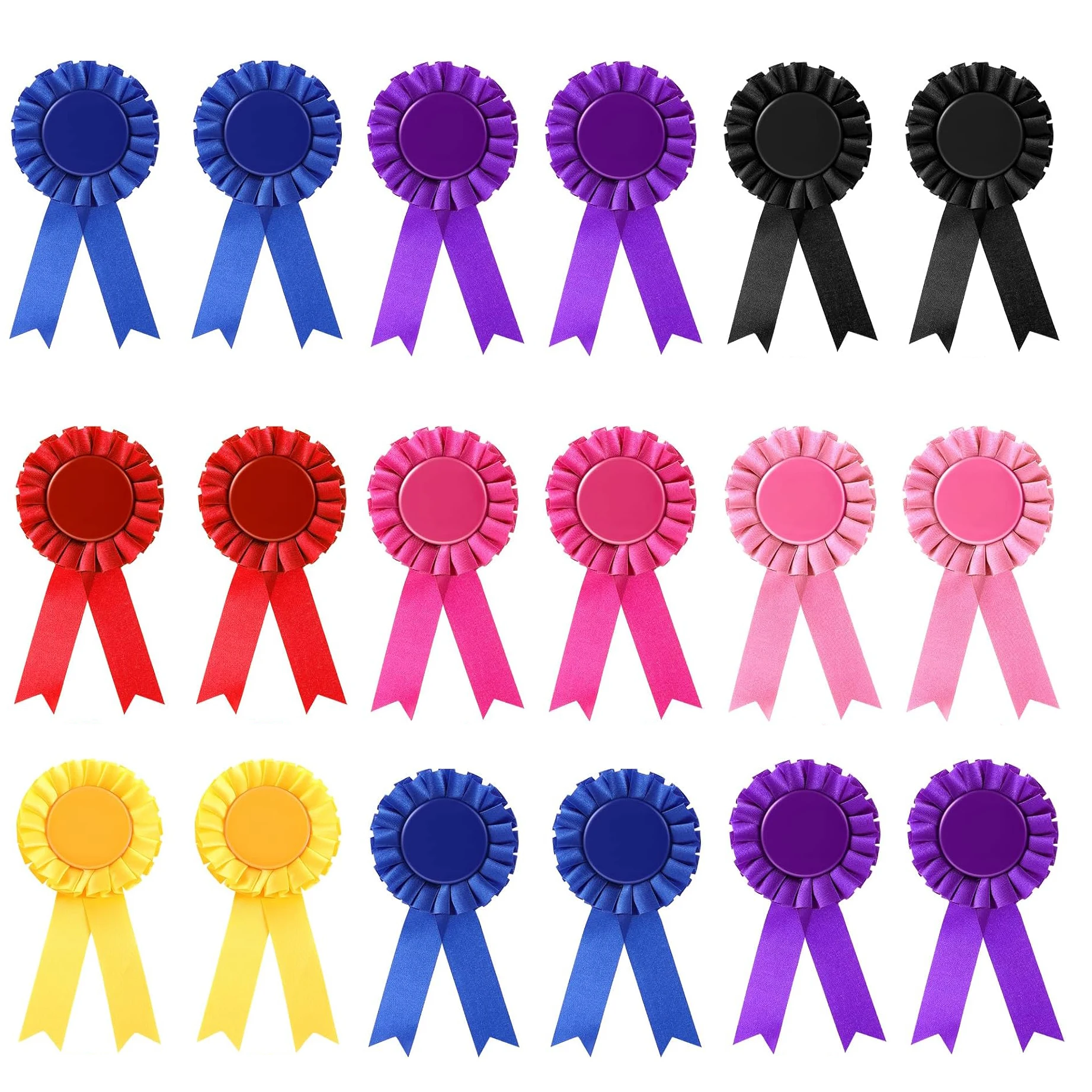 

2 Pcs Blank Award Ribbons Prize Ribbons Recognition Participation Ribbon for Competition, Sport Event, School, Contest