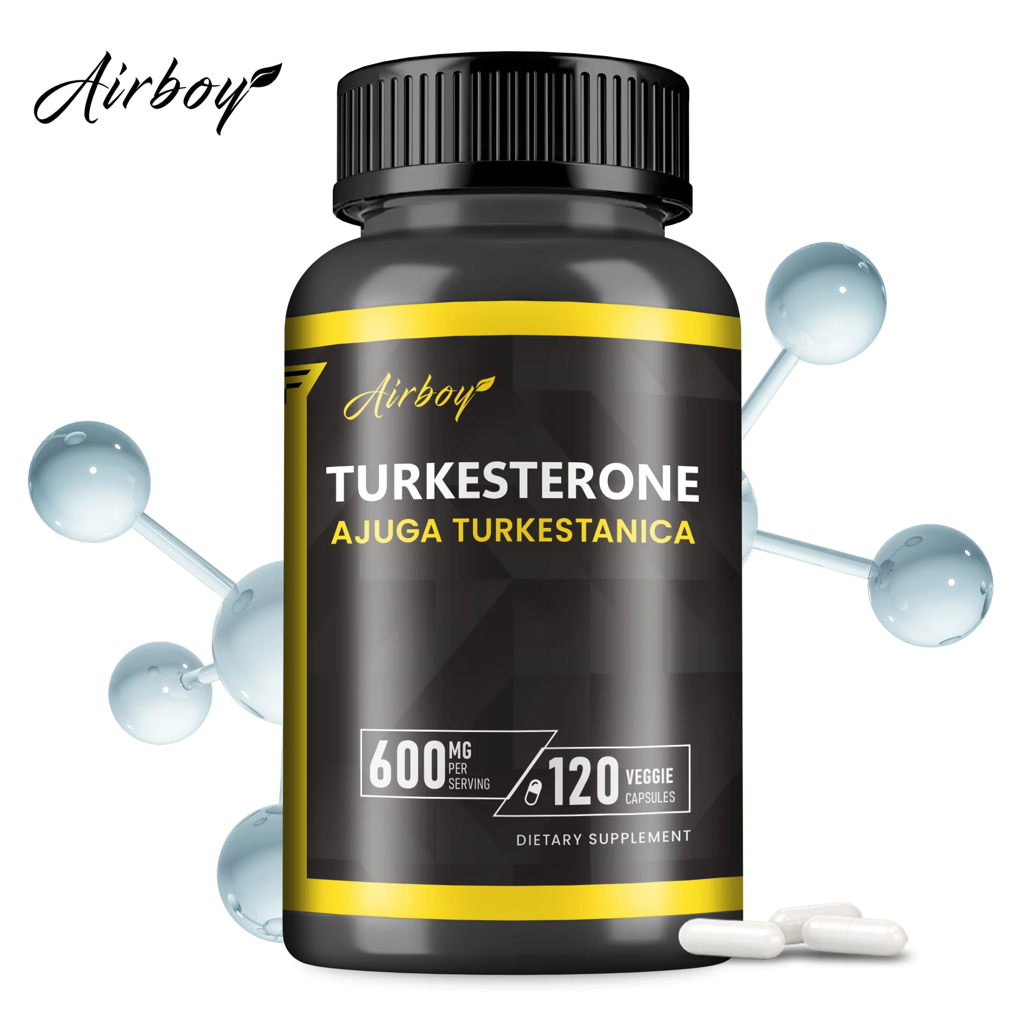 Turkesterone Supplement - Improves Male Performance, Endurance, Motivation, Focus & Muscle Mass - 120 Capsules