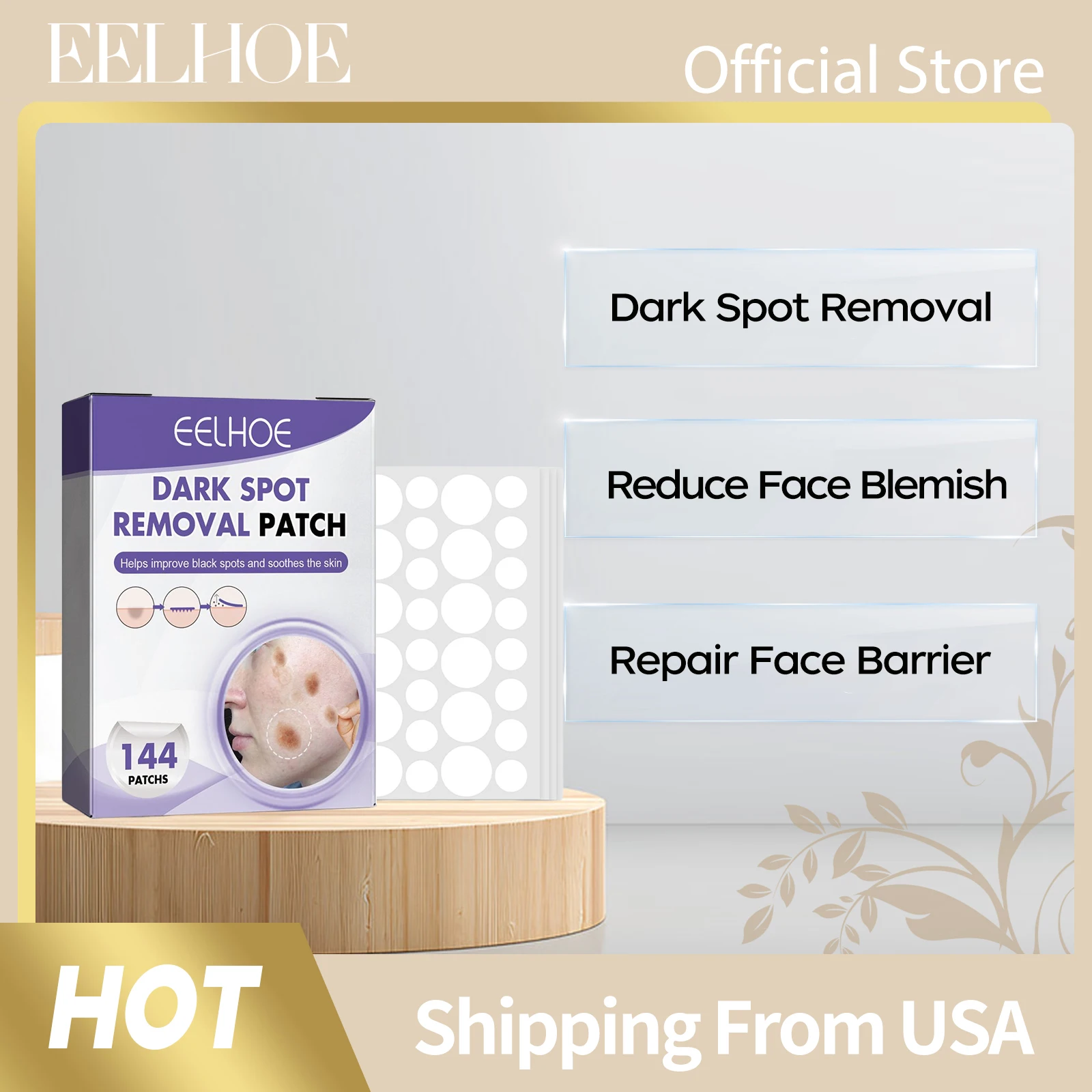 

Патчи Eelhoe для удаления темных пятен: осветляют кожу, уменьшают высыпания, восстанавливают защитный барьер, с ниацинамидом, для лица