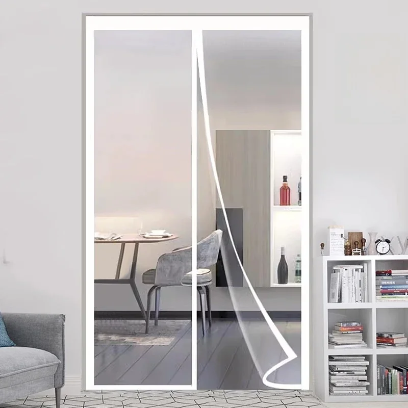 Magnetisch muggengaas Maatwerk Op maat gemaakt Onzichtbaar Zelfklevend Voor Keuken Woonkamer Interieur, deurgordijn, muggengaas - afbeelding 2