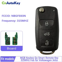 CN001134 inteligentny klucz zdalny 5K0837202BP NBGFS93N dla Volkswagen Jetta Passat 2017-2019 MQB 315MHz Keyless Go 4 przycisk