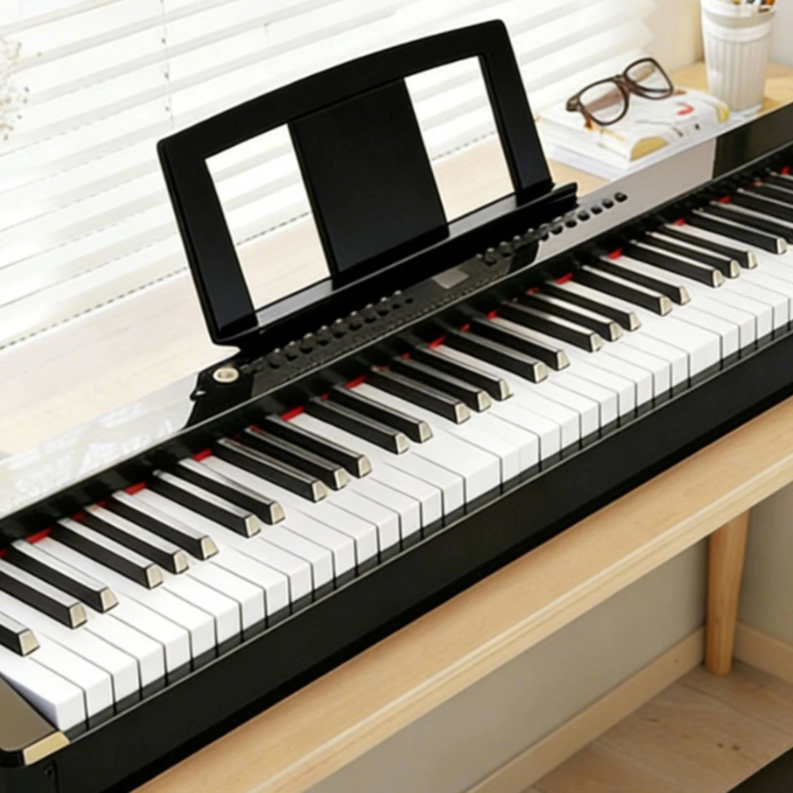 Electronic Piano Stand Black Keyboard Stand with Clips Rectangular Frame Musical Instruments & Gear for Electronic Keyboards