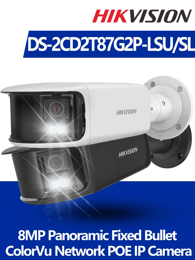 Hikvision DS-2CD2T87G2P-LSU/SL 8MP Dual Lens Panoramische ColorVu Bullet IP-camera Acusense Stroboscooplicht Hoorbaar alarm 2-weg audio - afbeelding 2
