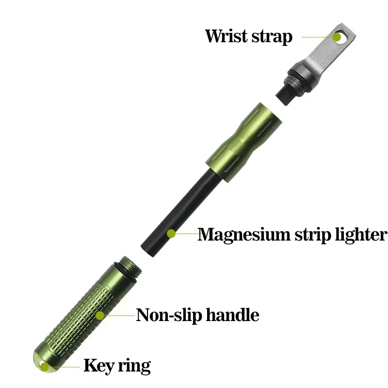 2PCS Outdoor Multifunctional Flint Fire Starter Waterproof Emergency Fire Rod Camping Zinc Magnesium Rod Fire Rod Ignition Stick view 3