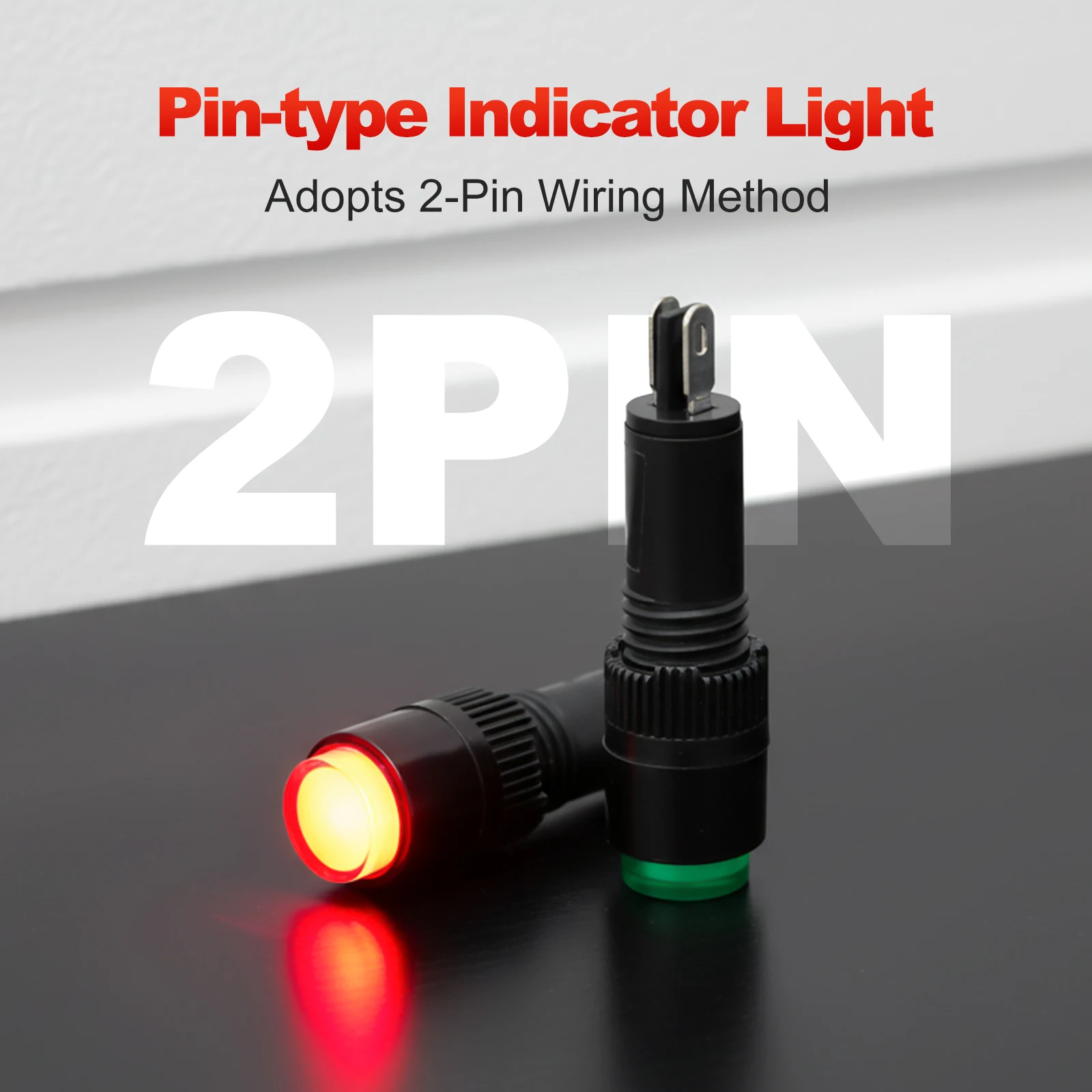 FILN 6pcs 8mm Indicator Lights 12V 24V Pilot Light Plastic Indicat Car Boat Panel Modification for Car Boat Panel Modification