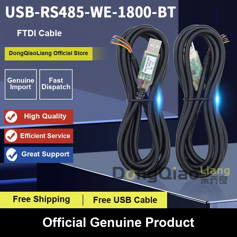 FTDI In-Stock USB-RS485-WE-1800-BT to Embedded Conversion Cable, 1.8 m