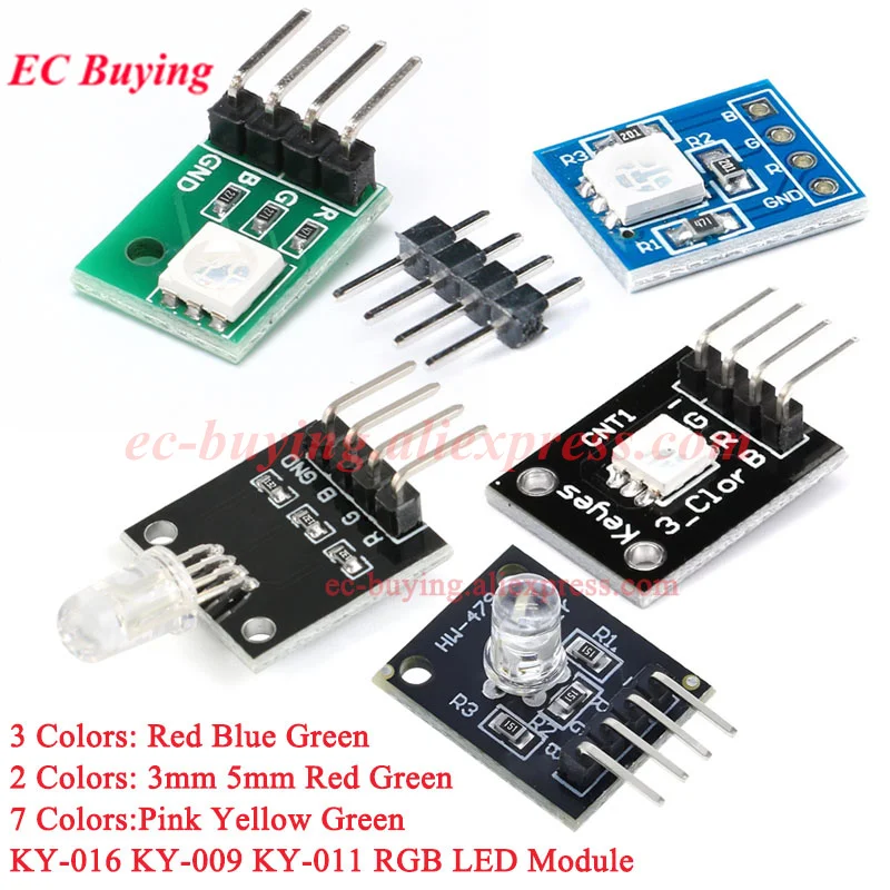 1-10Pcs 3 2 7 Colour RGB SMD LED Module Full Colorful 5050 PWM Bi Tri-color DIP Diode Flashing Smart Electronic For Arduino MCU