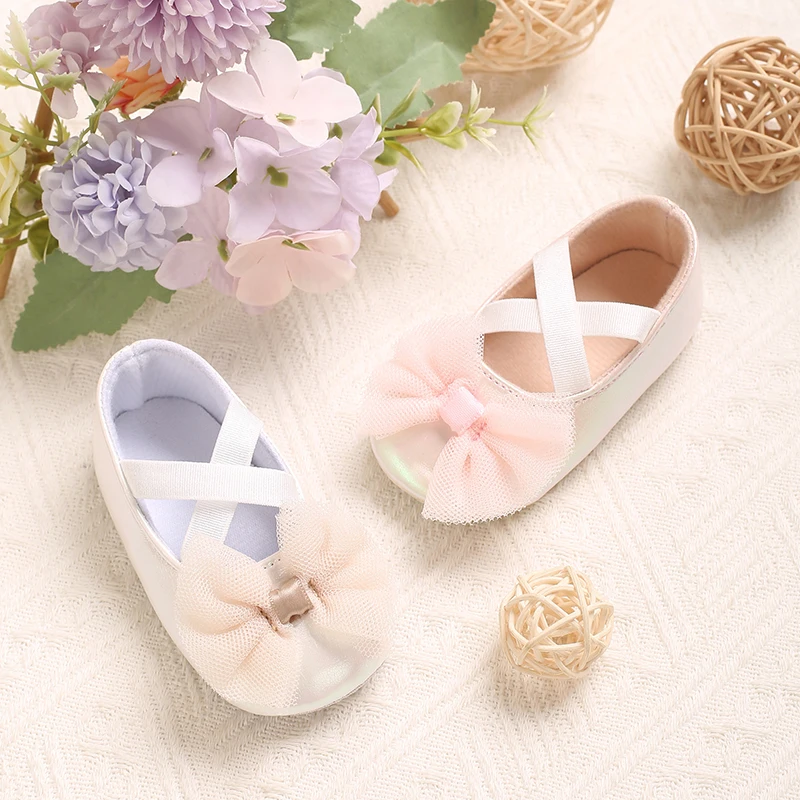 Baby Girl First Walkers 0-12 Months Princess Shoes Soft Bow Embroidered Cute Fashion