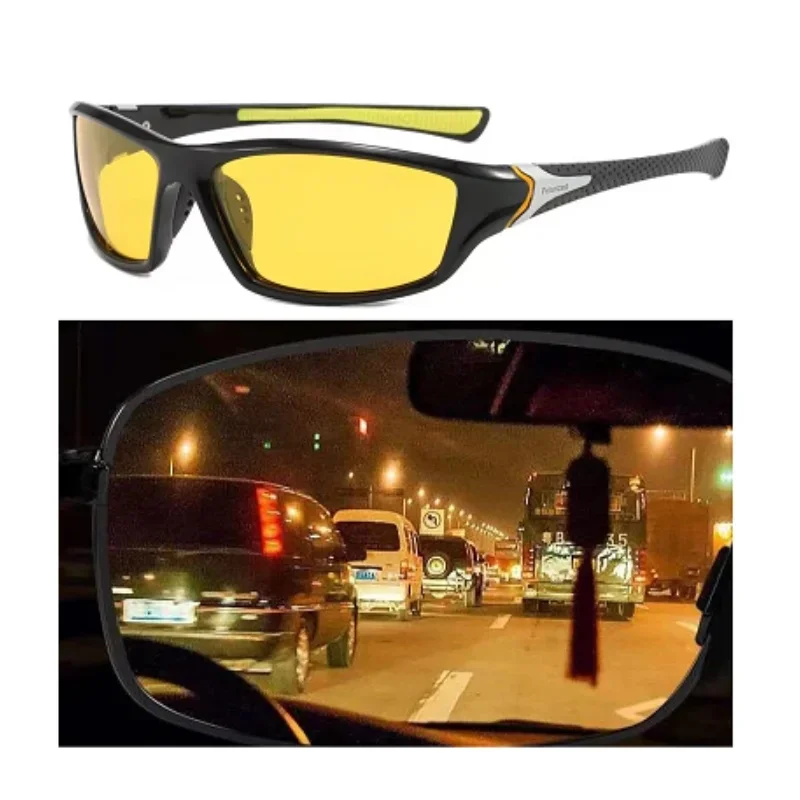 AliExpress Night Vision Glasses Men Anti-Glare Driving Goggle Half Frame Polarized Cycling Sports Sunglasses UV400 Day and Night Eyewear