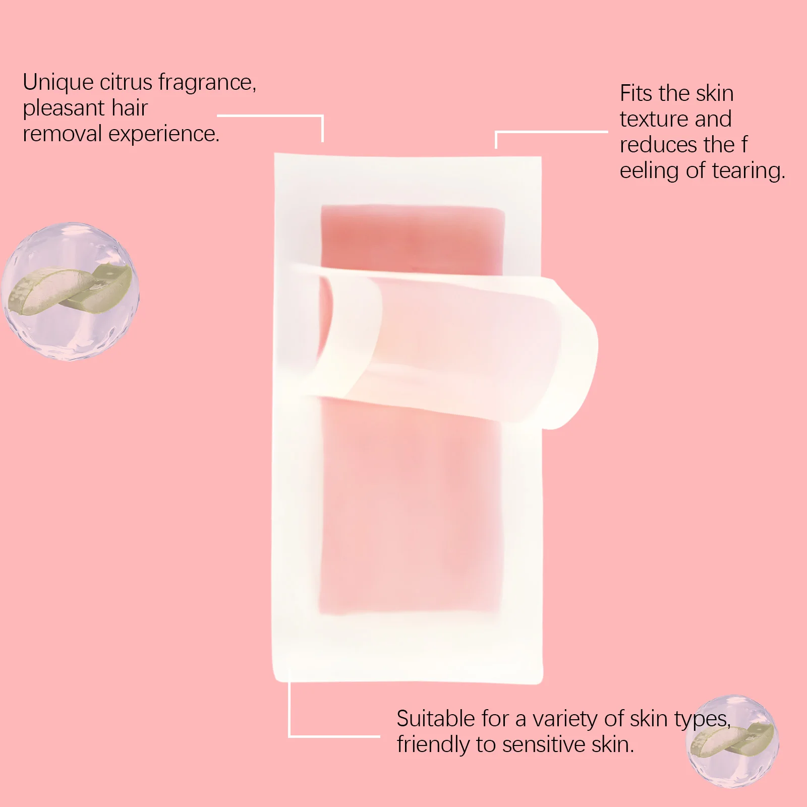 Oceaura Hair Removal Wax Strips Natural Fragrance Gentle Hair Remove Prevent Hair Growth Soothing Pore Shrink Hair Remove Wax