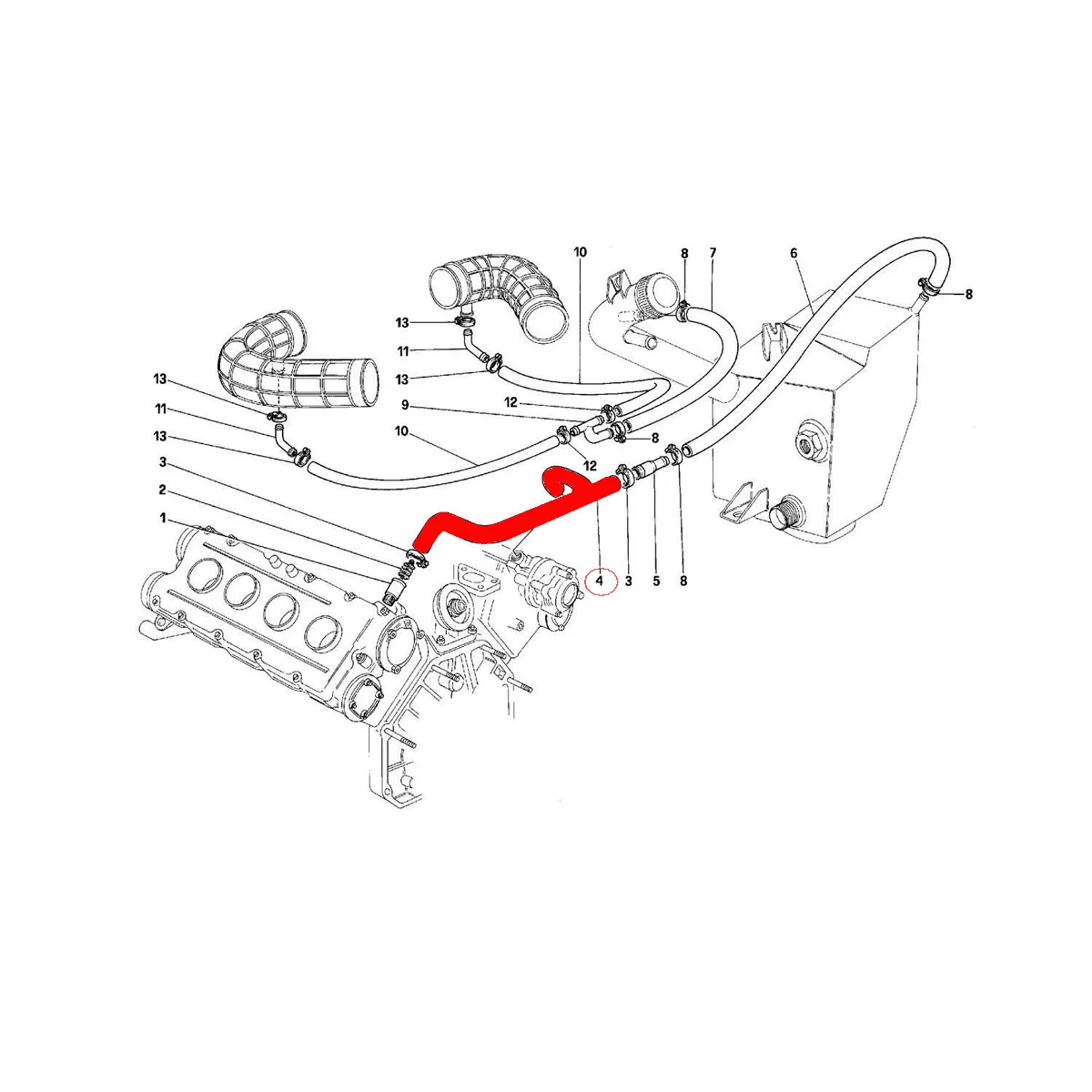 silicone-vent-heads-connection-hose-139525-for-ferrari-348-1993-tb-ts-27-motronic-mondial-34-t-coupe-cabrio