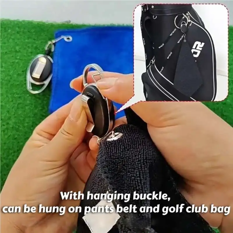 منشفة جولف من الألياف الدقيقة على الوجهين، خطاف تعليق مريح، منشفة نادي الجولف، ملحقات الجولف لرياضة الجولف واليوجا واللياقة البدنية في الهواء الطلق