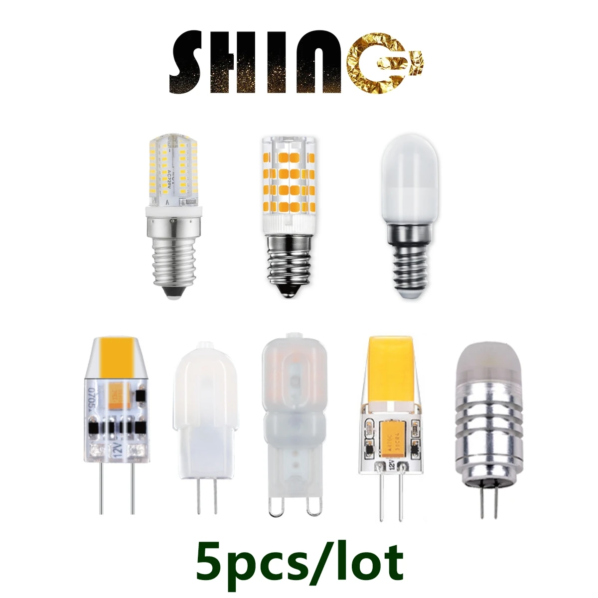 

5PCS Factory direct LED Mini light bulb Corn lamp E14 G4 G9 AC/DC12V AC220V super bright warm white light for crystal chandelier