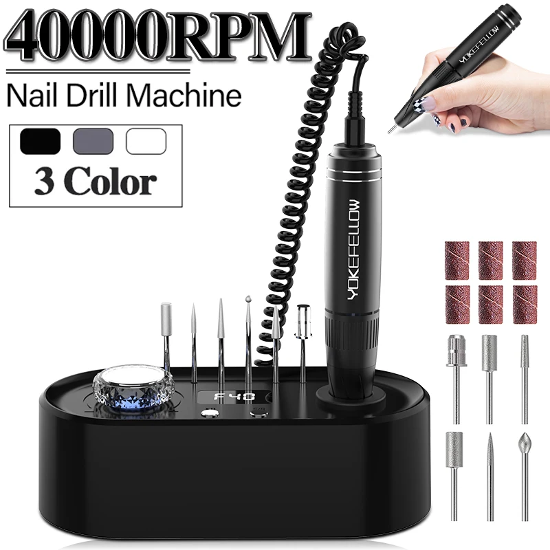 

40000RPM Electric Nail Drill Machine Brushless Manicure Machine For Acrylic Gel Polish Professional Nails Sander Milling Cutter