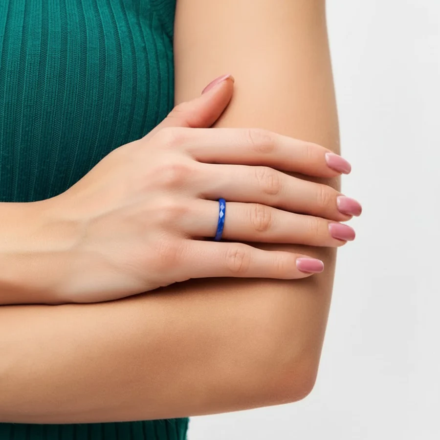 3mm Thin Stackable Ceramic Ring Women Plain Wedding Band Black White Pink Purple Green Minimalist Promise Pinky Ring Size 5-12