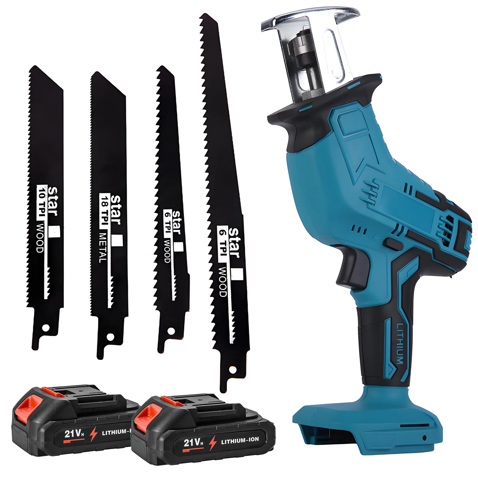 Scie alternative électrique sans fil 100 mm, 3000 tr/min, vitesse variable, outil de coupe pour métal et bois, scie électrique pour batterie Makita 18 V