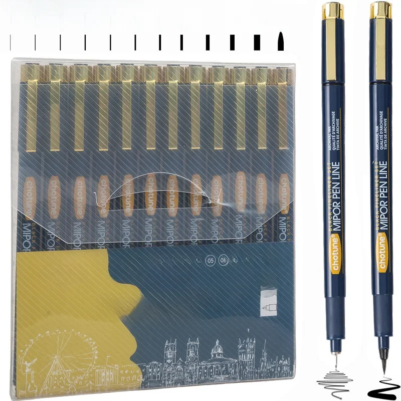 Japońskie długopisy Sakura Pigma Micron Zestaw 12 czarnych markerów Fineliner Pigment Liner Manga Art Sketching Drawing Comic Design — zdjęcie produktu 7
