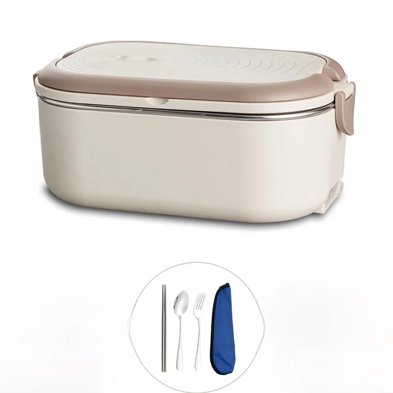 220V 110V Elektryczne pudełko na lunch Podgrzewacz do żywności ze stali nierdzewnej Bento Box 1L EU US Plug School Office Grzałka termostatyczna 18W — 2