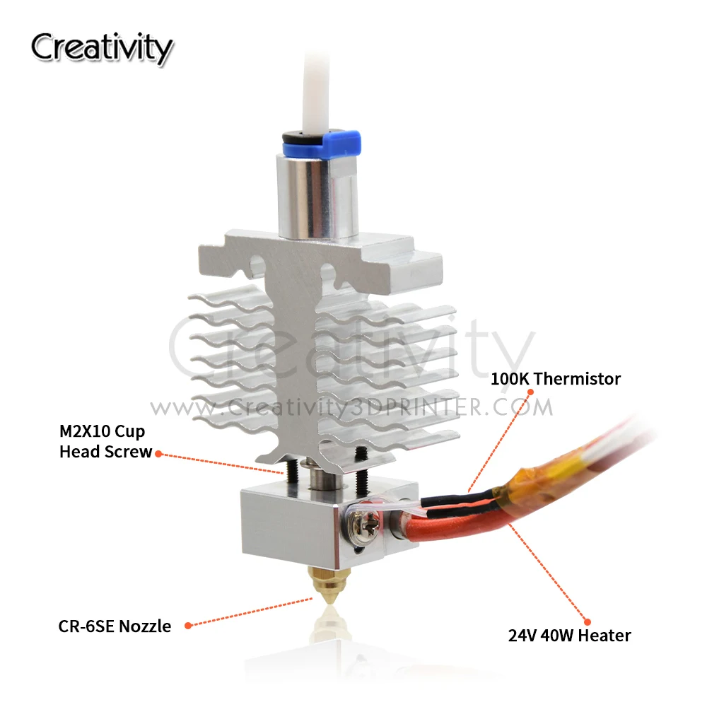 Ender 3 V2 Neo Kit Hotend aggiornato Tubo in PTFE estrusore con ugello calzino in silicone per Ender 3 V2 Neo/Ender 3 Max Neo/Ender 3 Neo