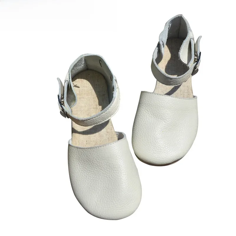 Nowe czyste ręcznie robione buty ze skóry naturalnej, obuwie codzienne „ Sen kobiece ”, buty retro z płytkimi ustami, 6 kolorów — zdjęcie 2