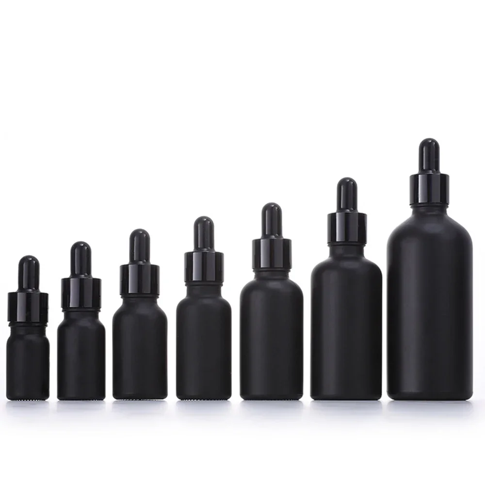 10 ml 30 ml 50 ml 100 ml Druppelaar Glazen Fles Fijne Olie Fles Scrub Zwart Licht vermijden Glas Cosmetica Aparte Bottelen - afbeelding 2