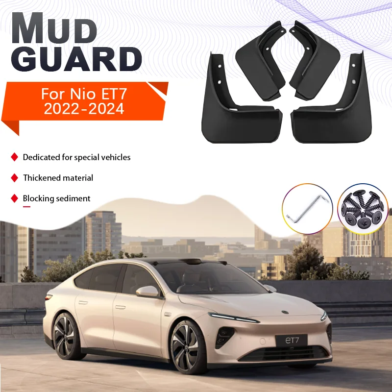 

4 pcs for Nio ET7 ET 2022 2023 2024 4x Car Mud Flaps Front Rear Mudguard Splash Guards Fender Mudflaps Flap Auto Accessories