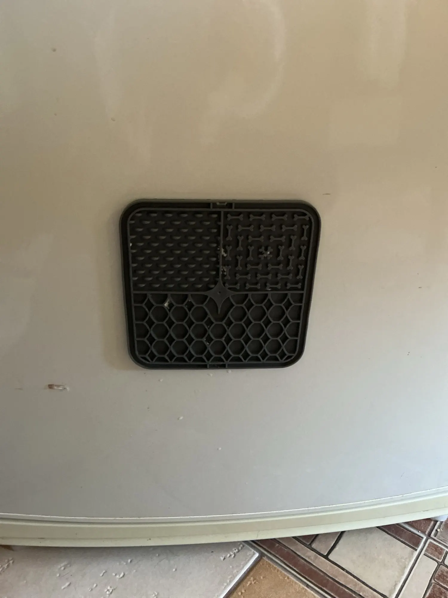 Customer review photo for Dog Lick Mat with Suction Cups