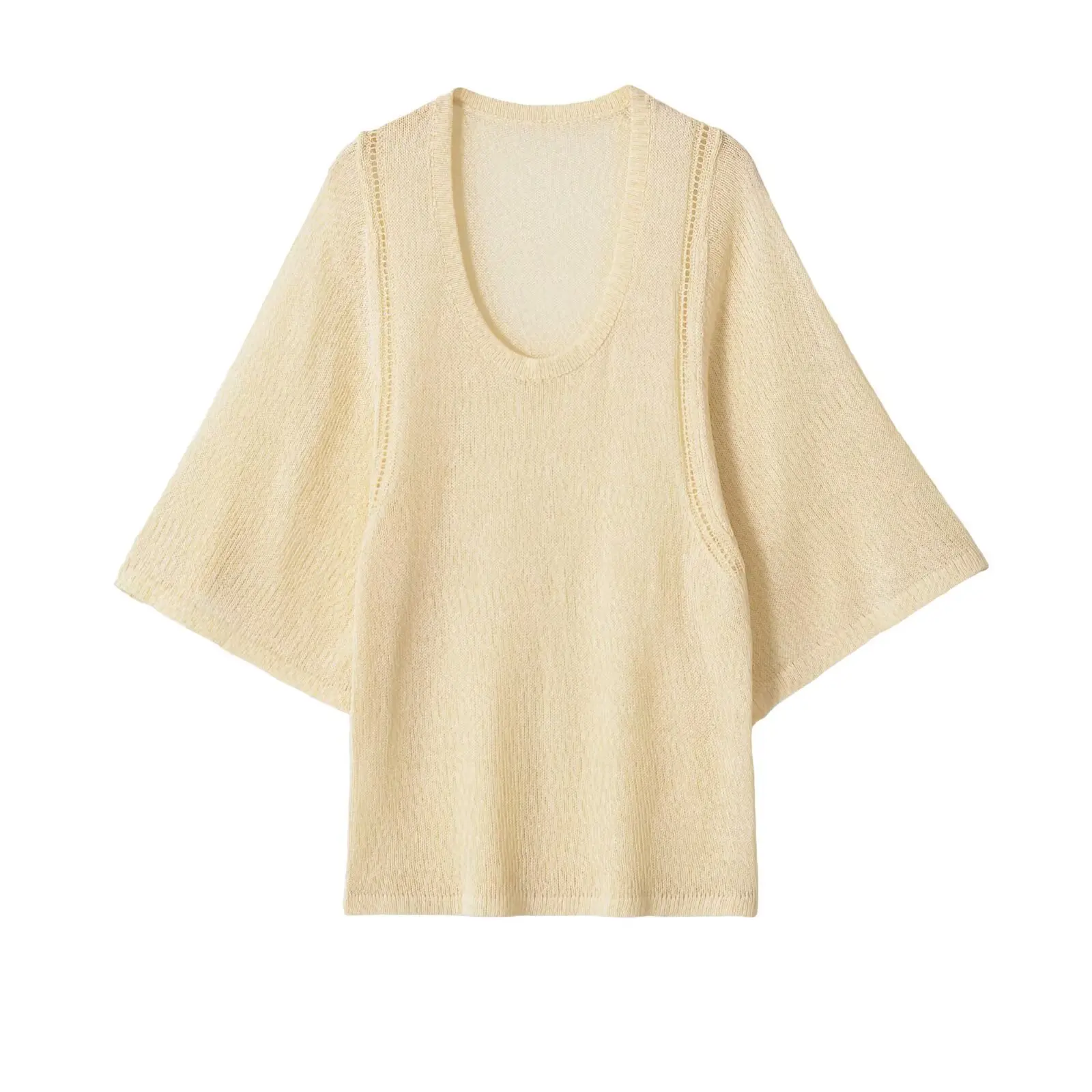 Lazy Style Knitted Shirt Women Elegant Thin Oversized Sweaters Breathable Beach Cover Up Chic Summer Resort Streetwear