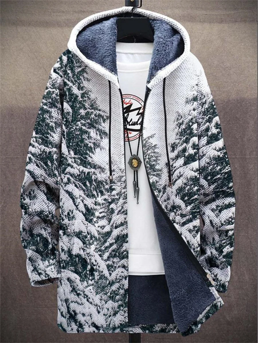 

Ski warm sports men's coat zipper shirt winter street casual coat 2023 new warm fashion retro graffiti outdoor fashion