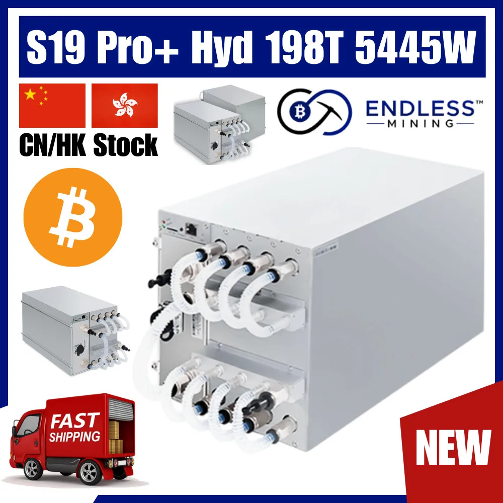 

TC Bitmain S19 Pro+ Hyd 198Th/s 5445W Bitcoin – 3 Phase 342~418V | Endless Mining