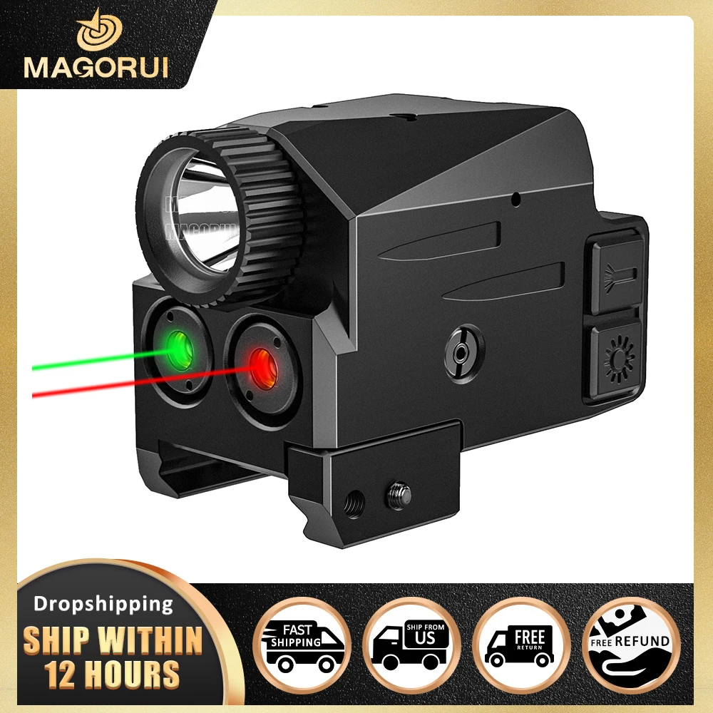 Magorui Green Blue Laser Flashlight 500 Lumens Red Green USB Rechargeable Batteries Flashlights Fit Any Standard Lasers