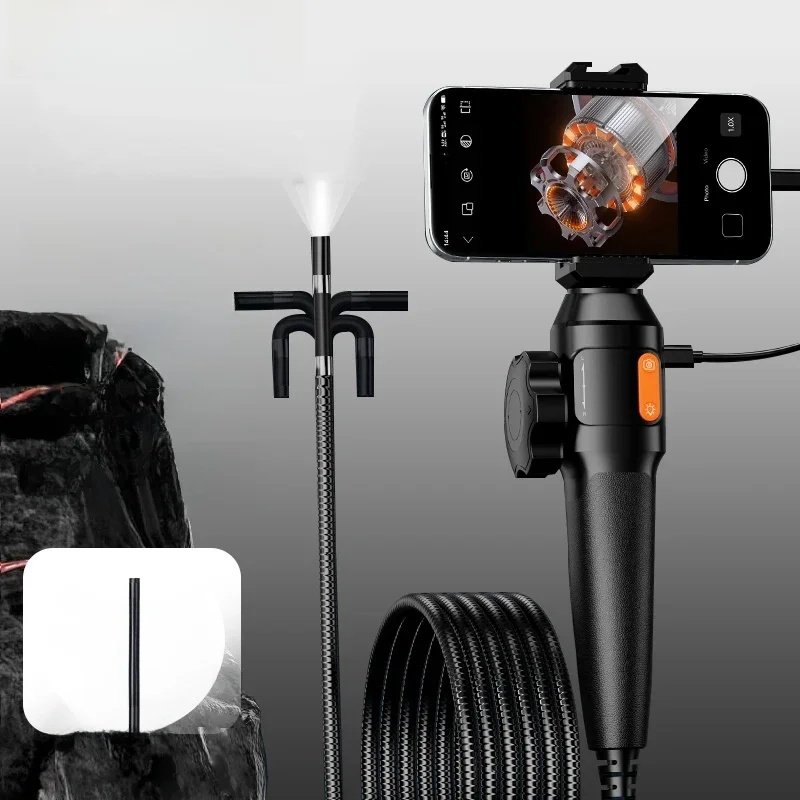 360° Two-Way Rotary Articulating Endoscope Camera with 8.5mm Single Lens 1080P HD Industrial Endoscope for smartphone Android