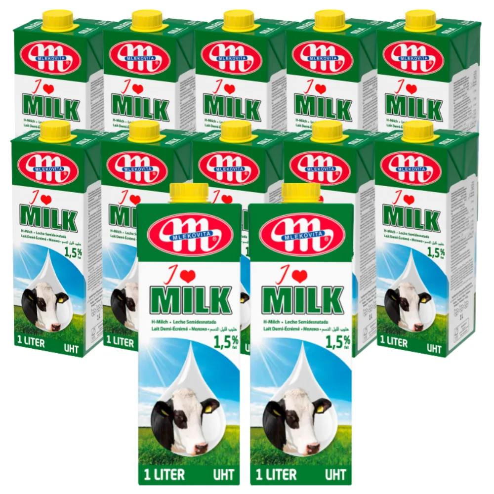 Mlekovita I love milk low fat imported sterile milk 1.5% 1L 12 mouth