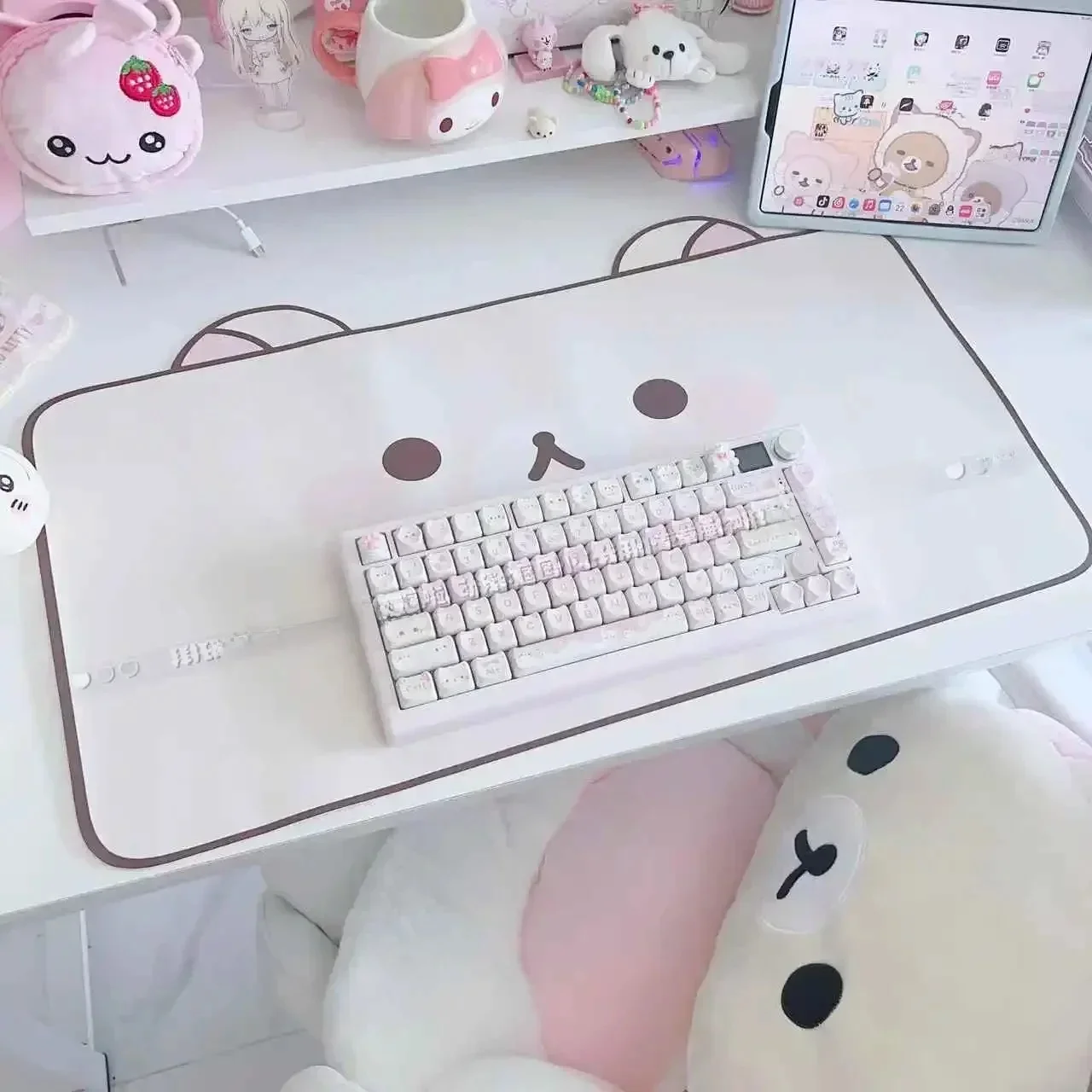 Podkładka pod mysz Kawaii Cute Ins Style Oryginalna podkładka pod mysz Cat Oversized Leather Wodoodporna podkładka na biurko Podkładka pod klawiaturę komputerową w akademiku — zdjęcie produktu 7