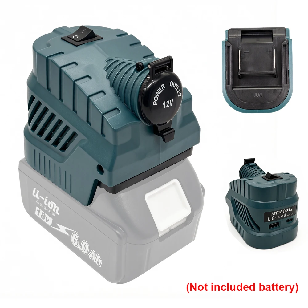 NOVO Conversor Buck DC 12V para Bateria Makita 18V 20V, Fonte de Alimentação USB Tipo C para Acendedor de Cigarros, para Refrigerador Automotivo DIY