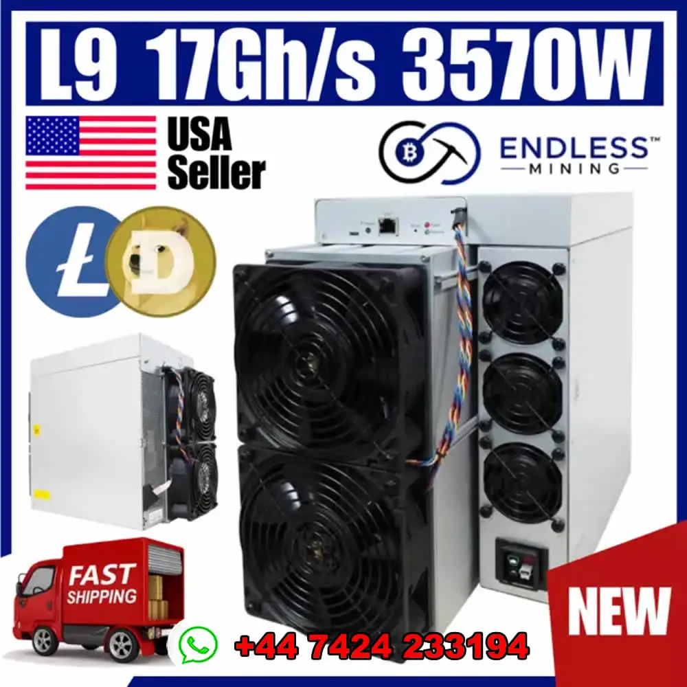 dc ORIGINAL BUY 3 GET 2 FREE Bitmain Antminer L9 (17Gh)DOGE/LTC 3570W Asic In Carton