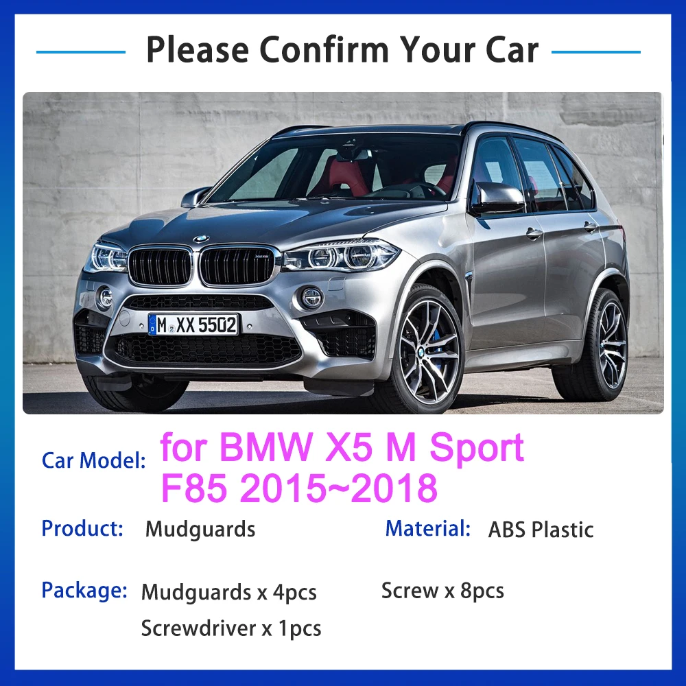 for BMW X5 M Sport F85 2015 2016 2017 2018 Mudflap Mudguard Fenders Anti-splash Guards Front Rear Wheels 4Pcs Stying Accessories