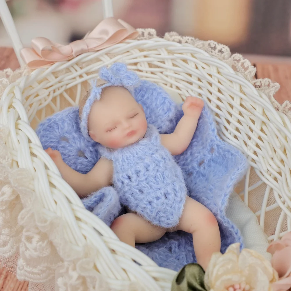 

Cloveray 5-дюймовая однотонная мягкая силиконовая реалистичная кукла реборн супер милая реалистичная силиконовая кукла ручной работы детский рождественский подарок