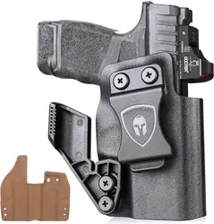 Springfield Armory Hellcat, IWB Kydex w/Leather Interior Holsters Optics Cut & Claw, Right Hand, Warriorland