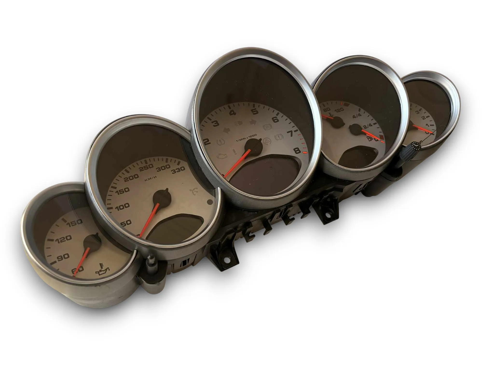 

5 Pieces Matt Chrome Dashboard Dial Gauge Rings Bezel Trims for Porsche 911 997 GT3 GT3RS Turbo Targa - Car Interior Accessories