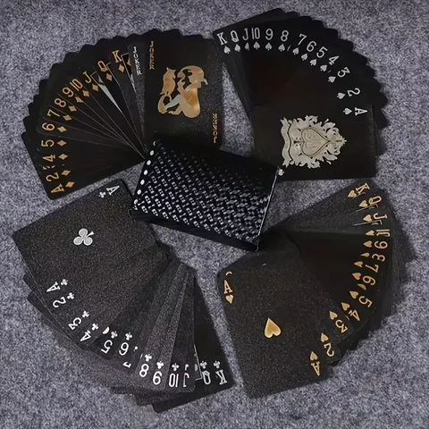 Black Gold Playing Cards Waterproof Poker Deck Magic Trick Cards Professional Board Game Gift Set Premium Collection